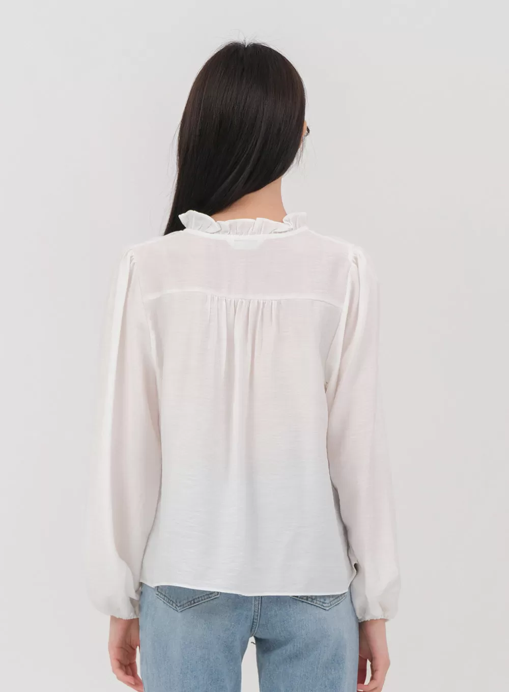 Modal Blouse with Frill Detail OM25