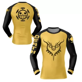 One Piece 'Pirate Heart | Gold' Long Sleeve Compression Rashguard