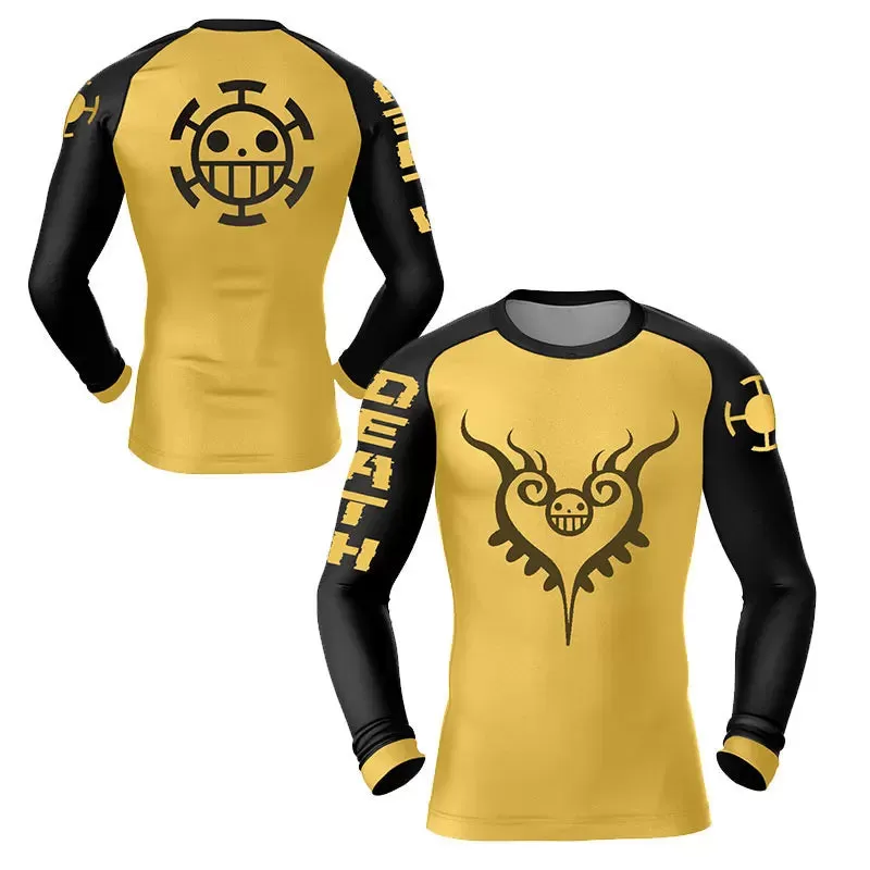 One Piece 'Pirate Heart | Gold' Long Sleeve Compression Rashguard