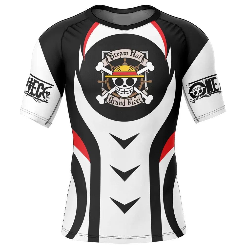 One Piece 'Straw Hat Crew' Short Sleeve Compression Rashguard