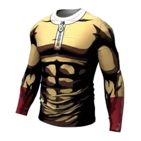 One Punch Man 'Serious Saitama' Long Sleeve Premium Compresssion RashGuard