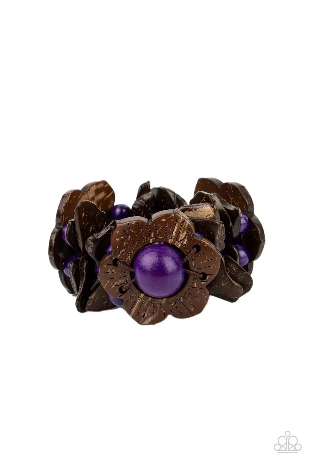 Paparazzi Bracelet ~ Mediterranean Mangrove - Purple Wooden Beads Bracelet