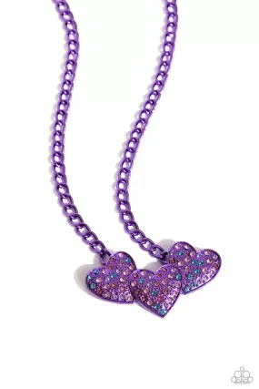 Paparazzi Low-Key Lovestruck Purple Necklace & Earring Set