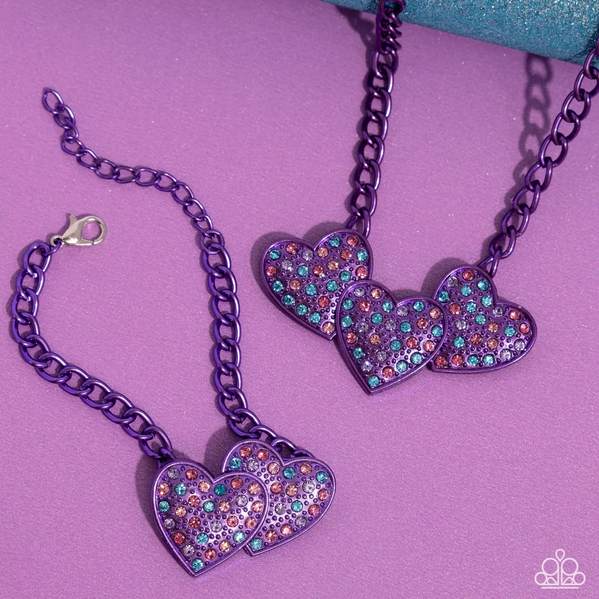 Paparazzi Low-Key Lovestruck Purple Necklace & Earring Set