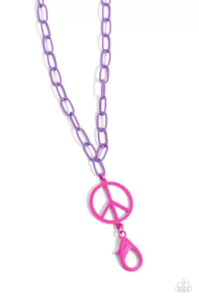 Paparazzi Tranquil Unity Purple Lanyard Necklace & Earring Set