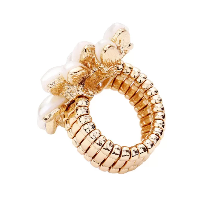 Pearl Cluster Stretch Ring