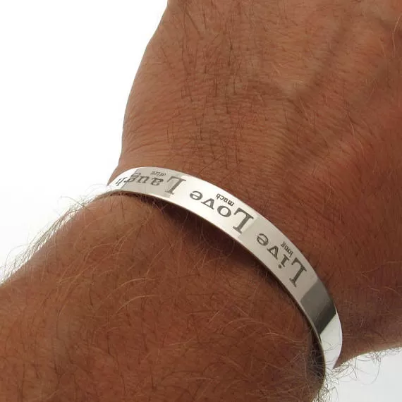 Personalized Mens Silver Bracelet