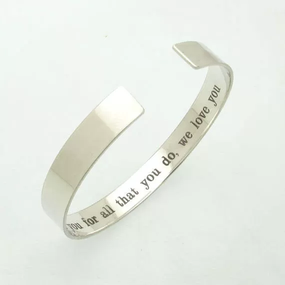 Personalized Mens Silver Bracelet