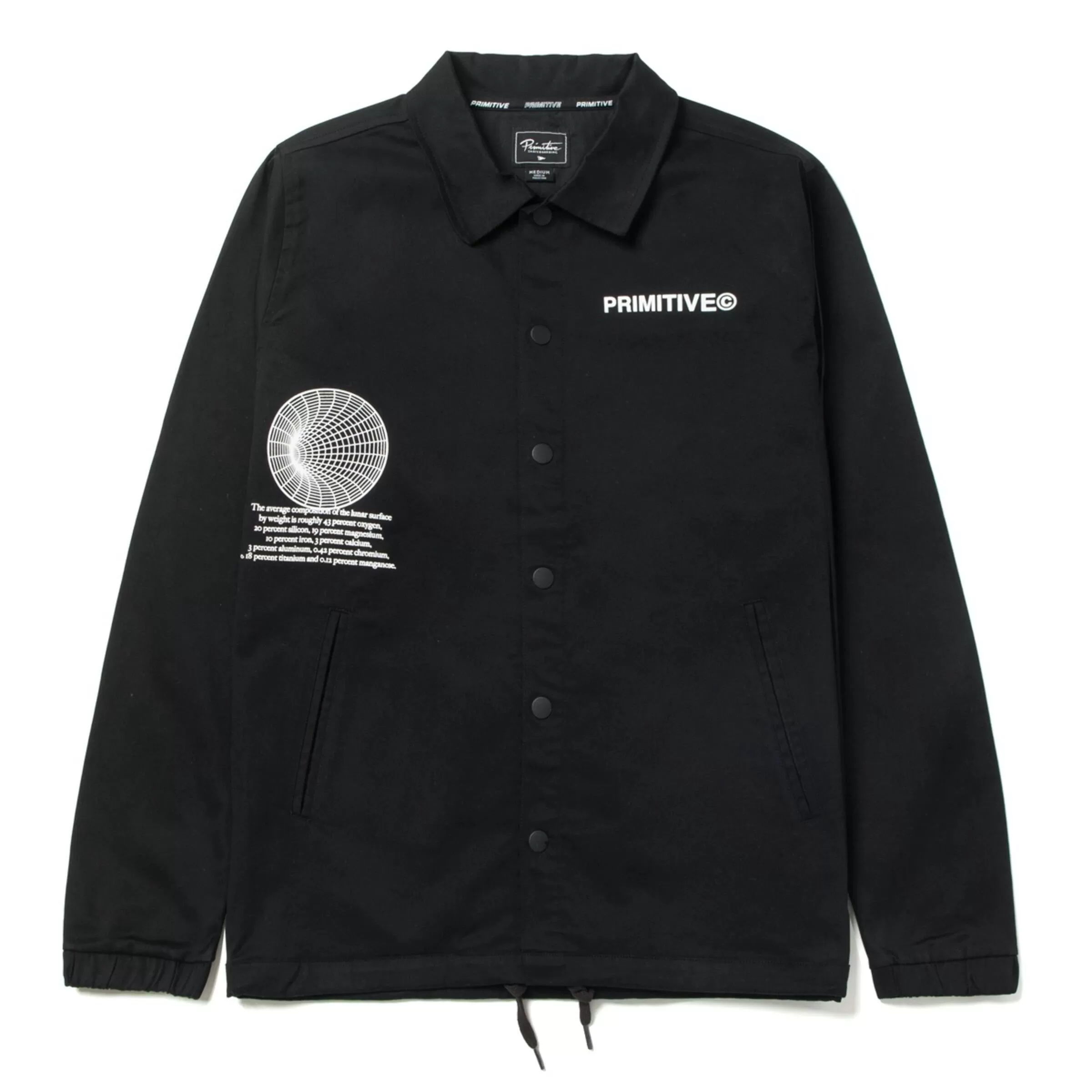 Primitive Moon Coach Jacket in Black