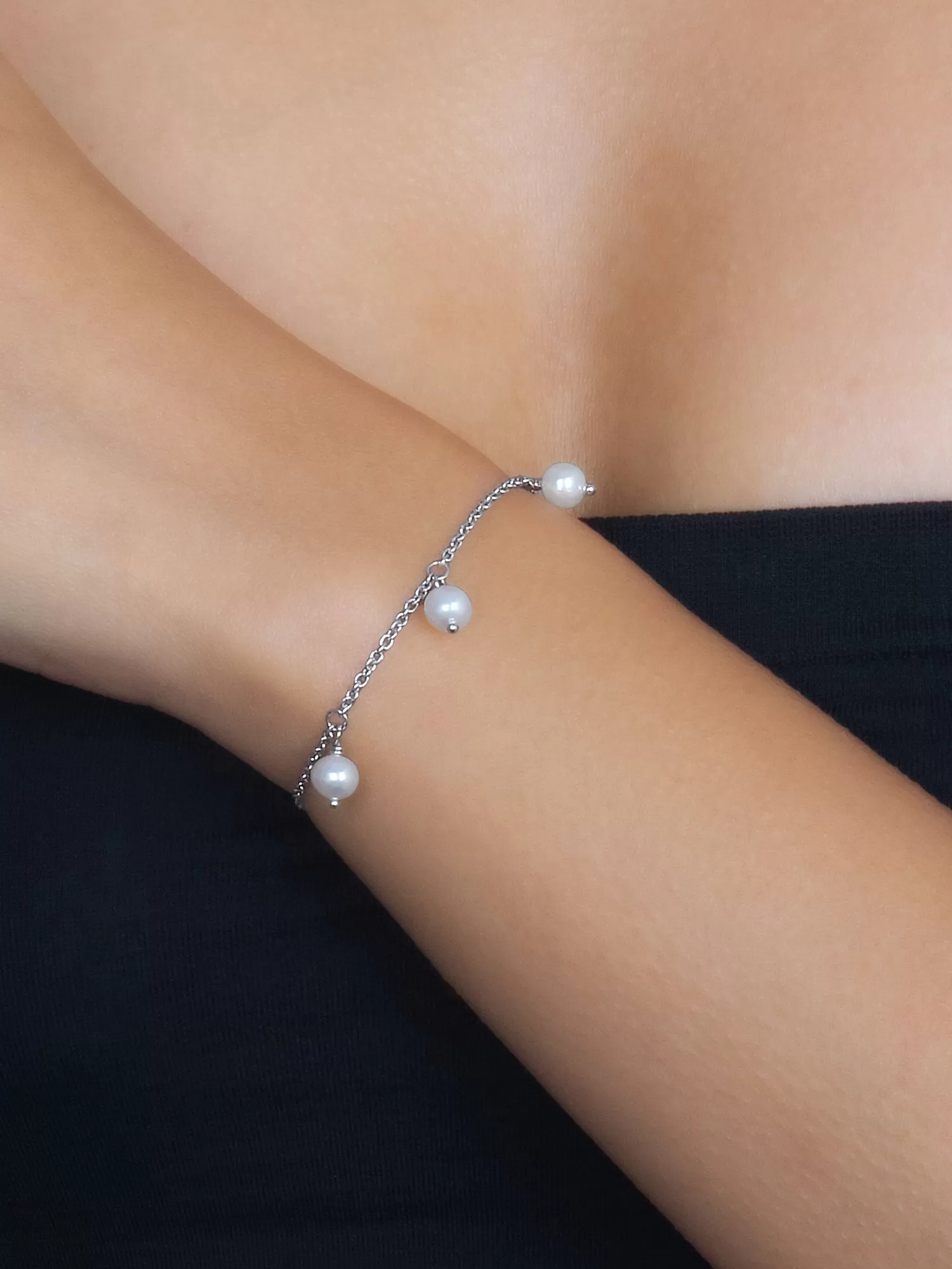 Pure Pearl Moti Bracelet In Pure Silver