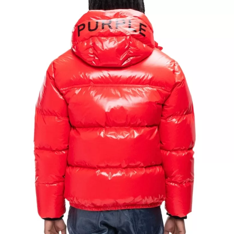 Purple Brand Red Nylon Puffer Jacket