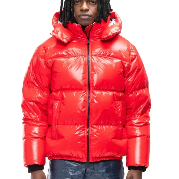 Purple Brand Red Nylon Puffer Jacket