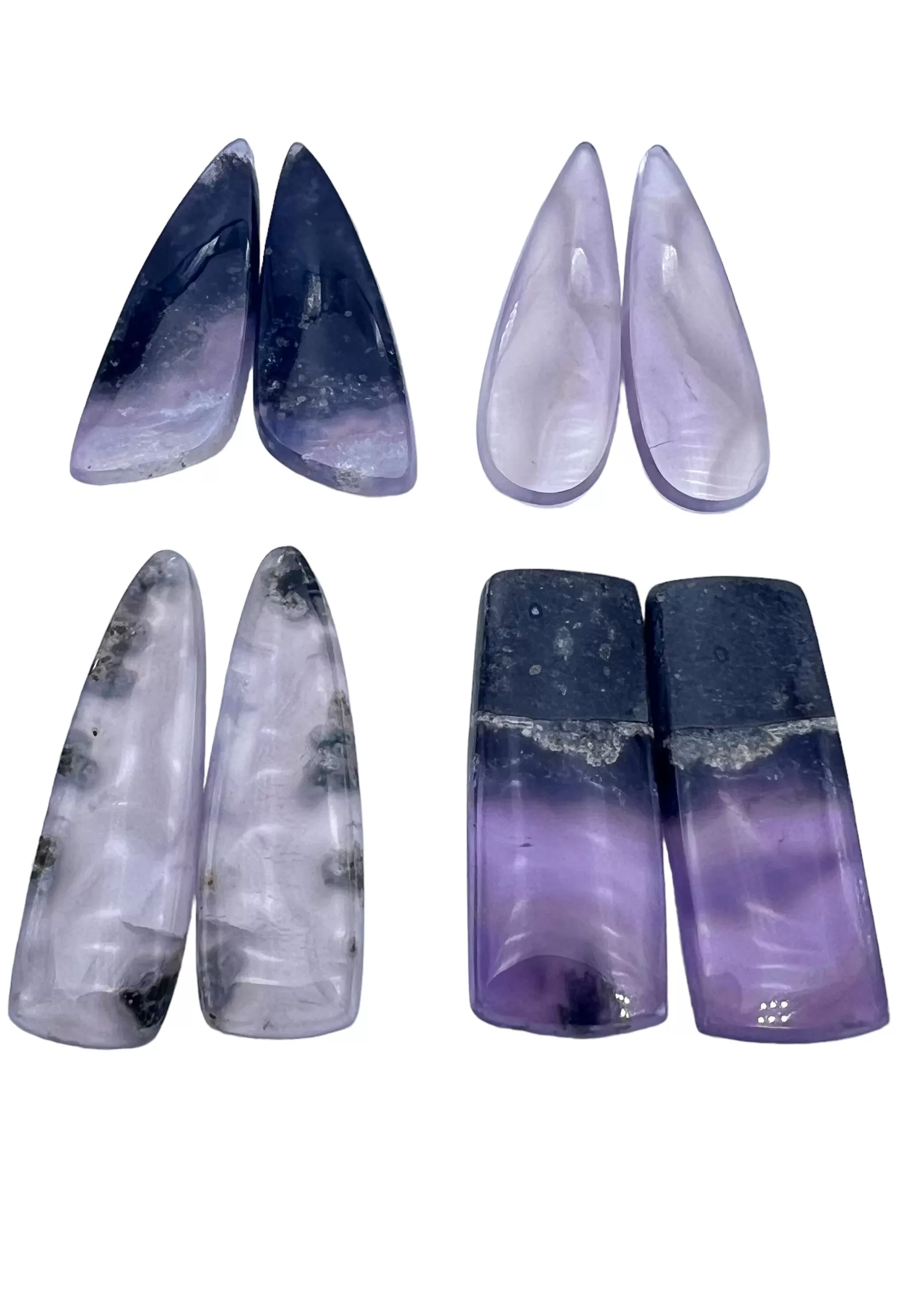 Purple Moss Agate Matching Cabochon Pairs Various Shapes (choose 1 pair)