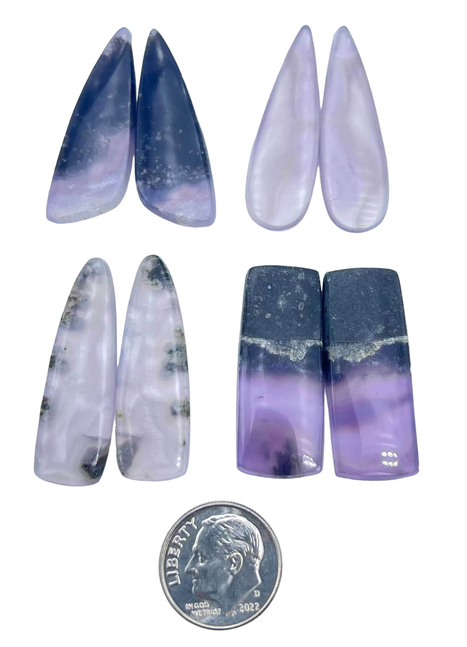 Purple Moss Agate Matching Cabochon Pairs Various Shapes (choose 1 pair)