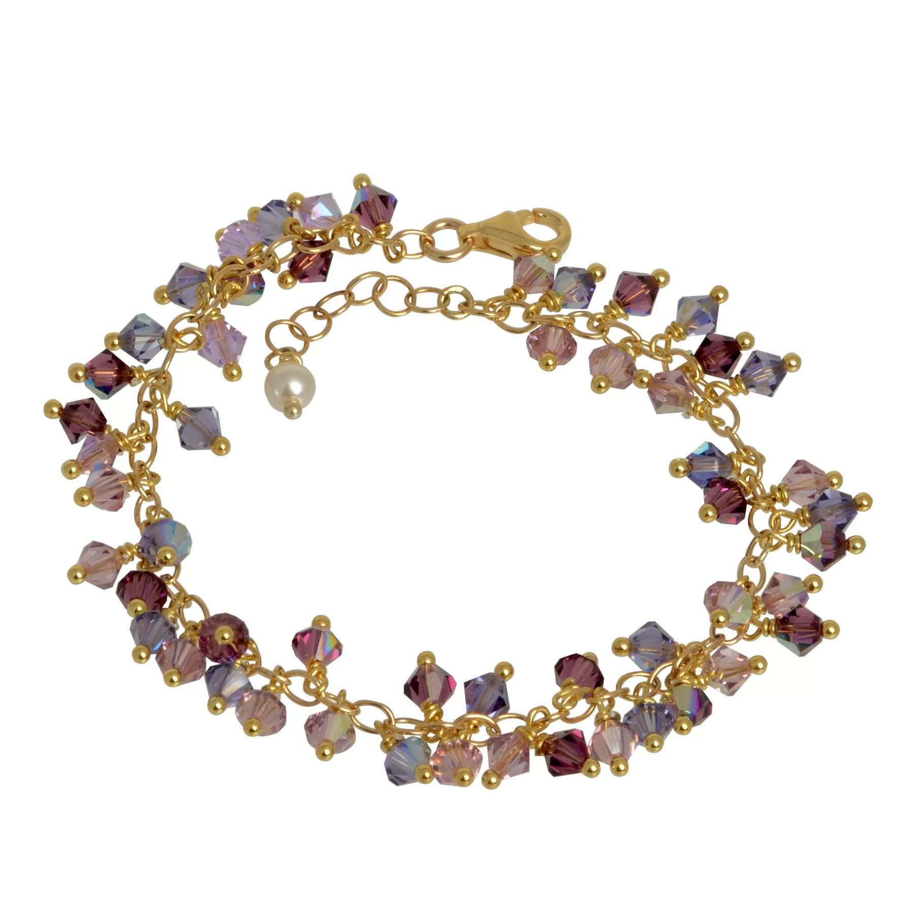 Purple Passion Crystal Charm Bracelet