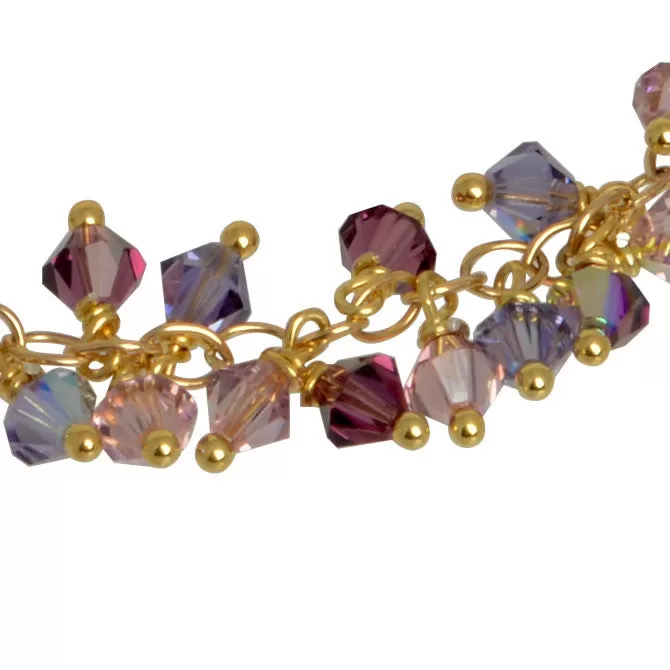 Purple Passion Crystal Charm Bracelet