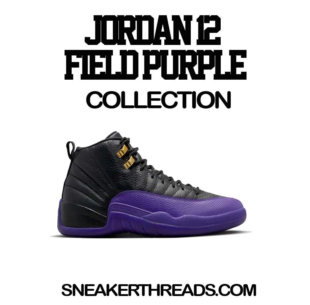 Retro 12 Field Purple Shirt - Raging Face - Purple