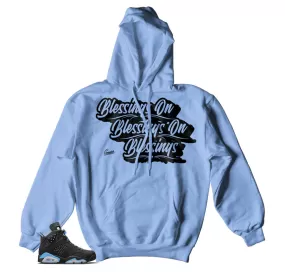 Retro 6 University Blue Hoody - Blessings - Black