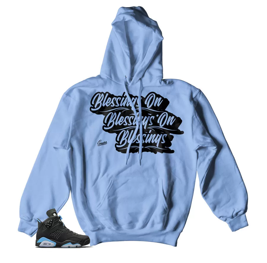 Retro 6 University Blue Hoody - Blessings - Black