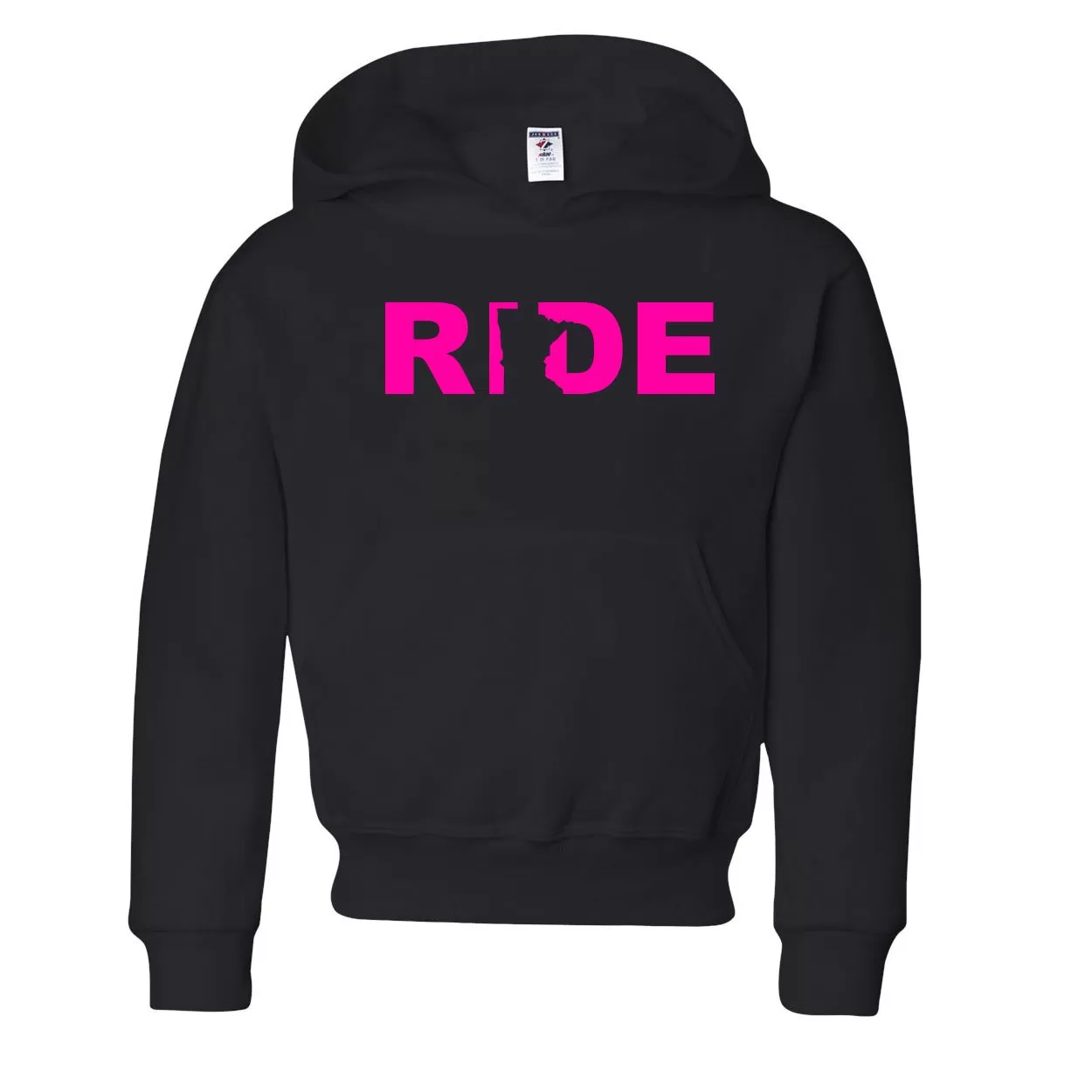 Ride MN Youth Pullover Hoody Black/Pink