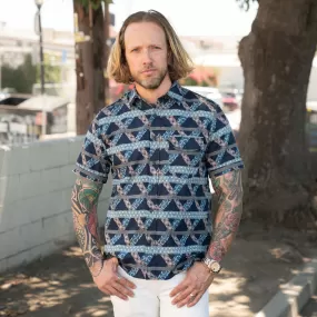 Rogue Territory Maker Shirt Navy Lattice FINAL SALE