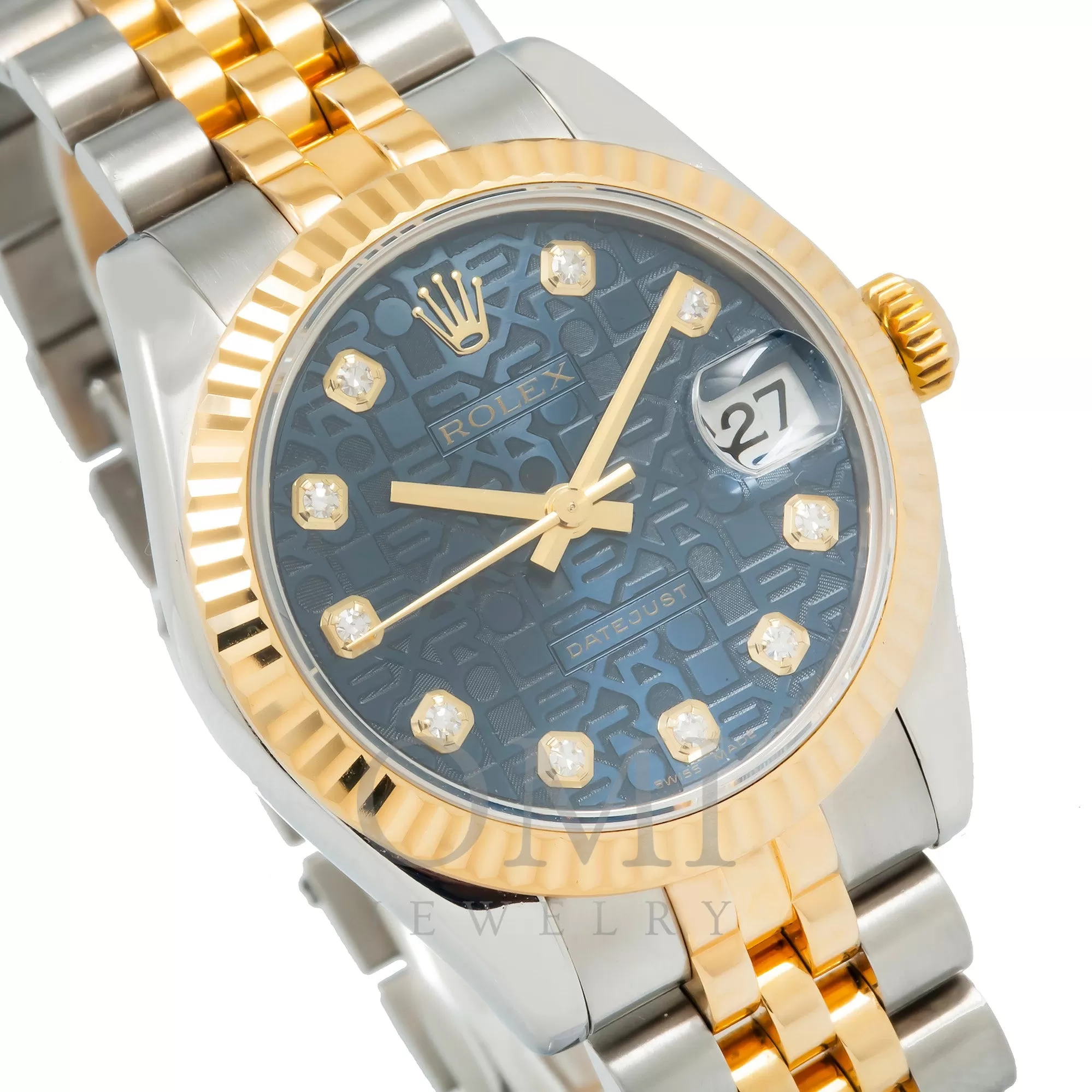 Rolex Datejust 178273 31MM Factory Blue Anniversary Diamond Dial With Two Tone Jubilee Bracelet