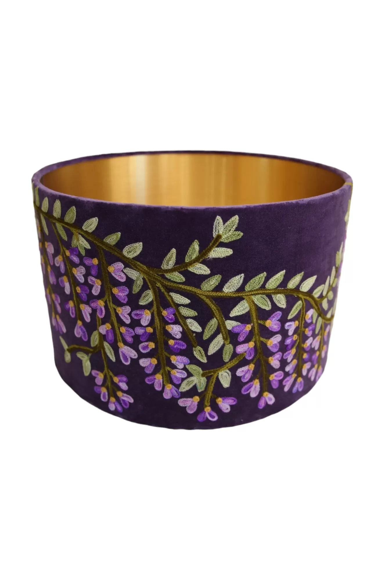 RUBY STAR TRADERS DRUM SHADE WISTERIA PURPLE VELVET