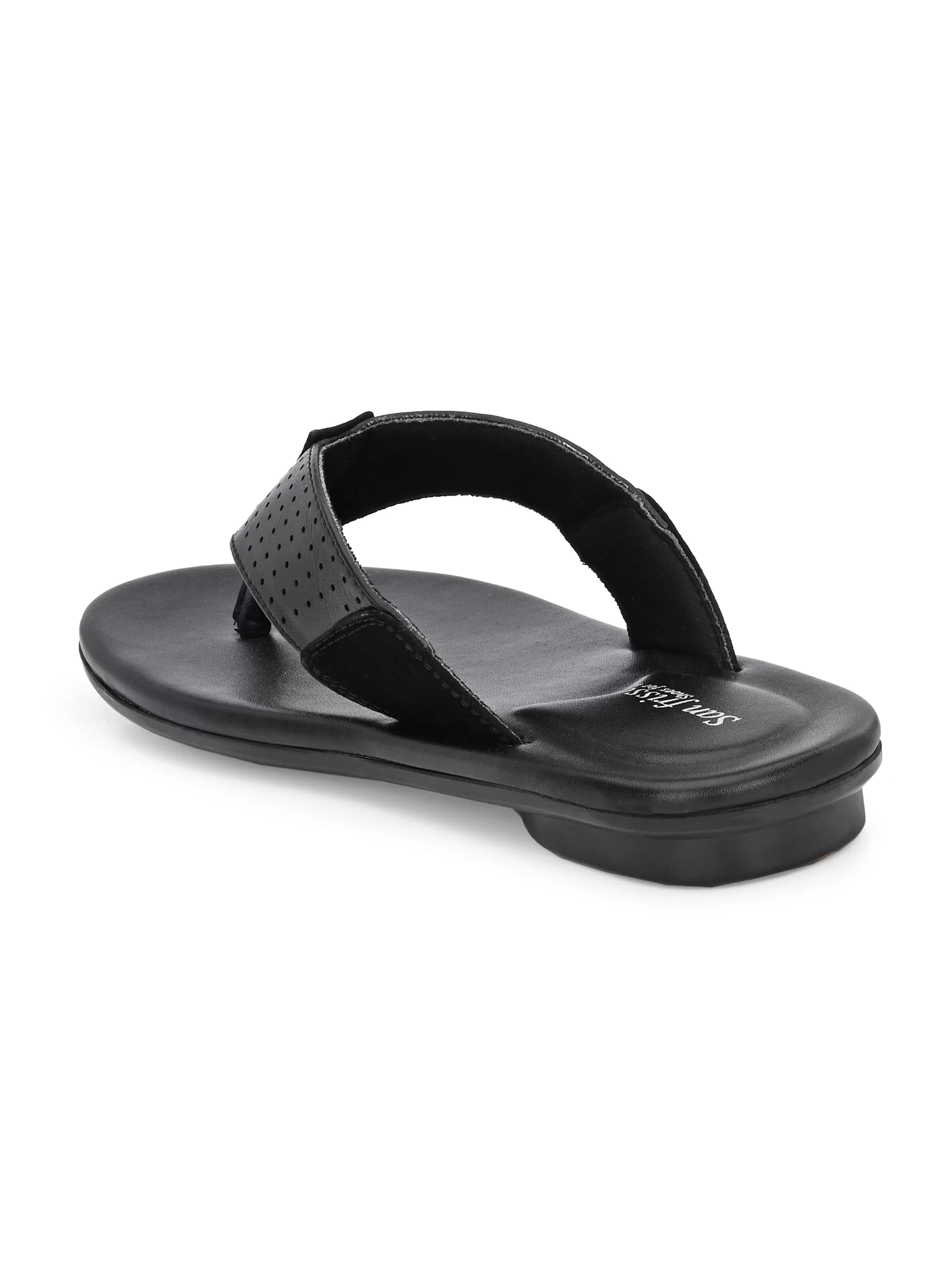 Script Black Thong Slippers