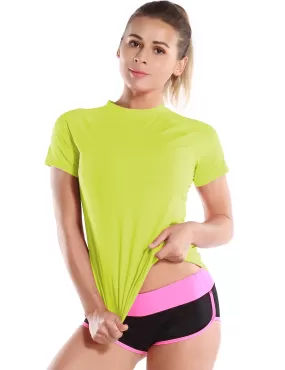 Short Sleeve UPF 50 Rashguard neonyellow_yogastudio