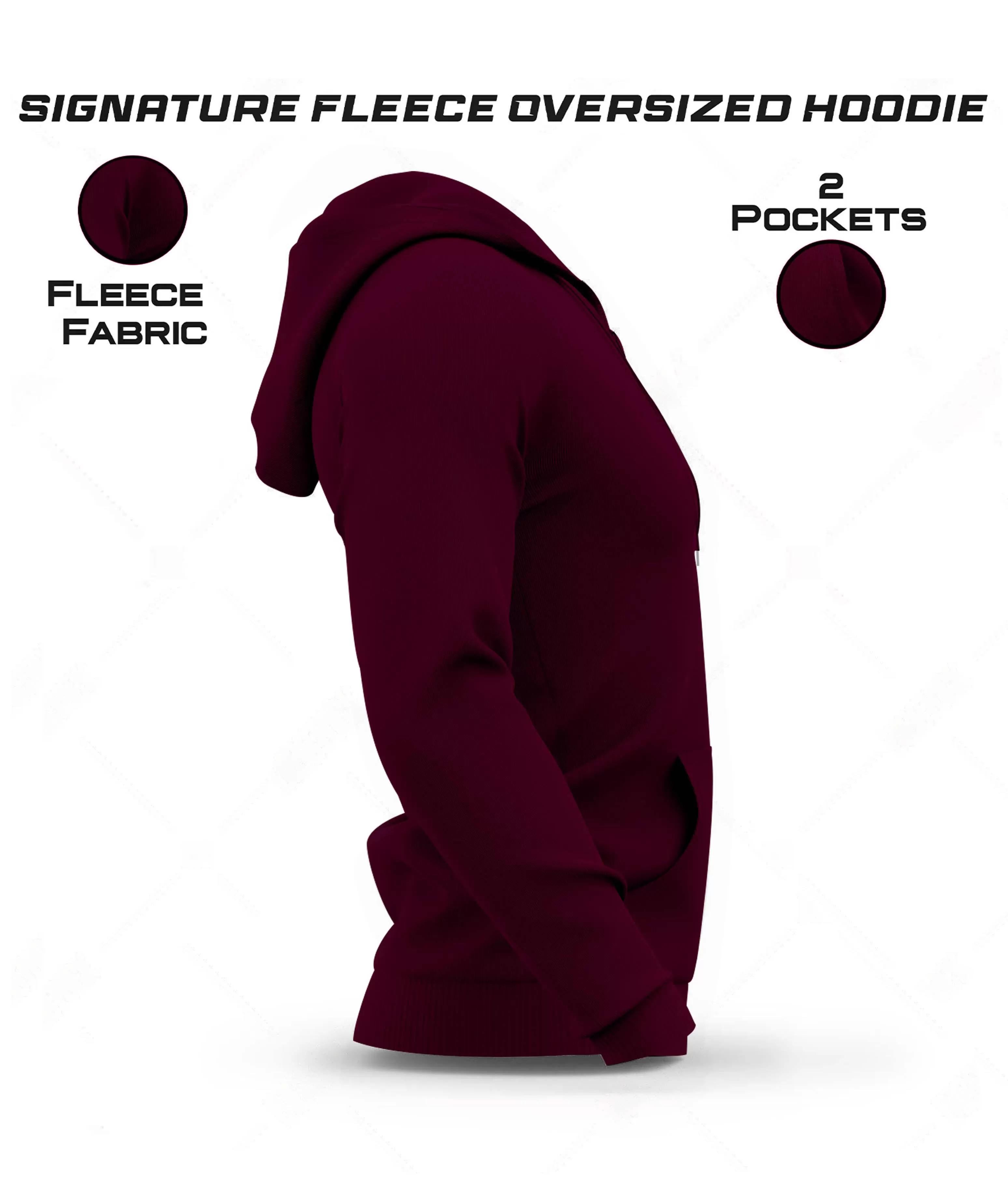 Signature Oversized GymX Hoodie: Splendid Maroon