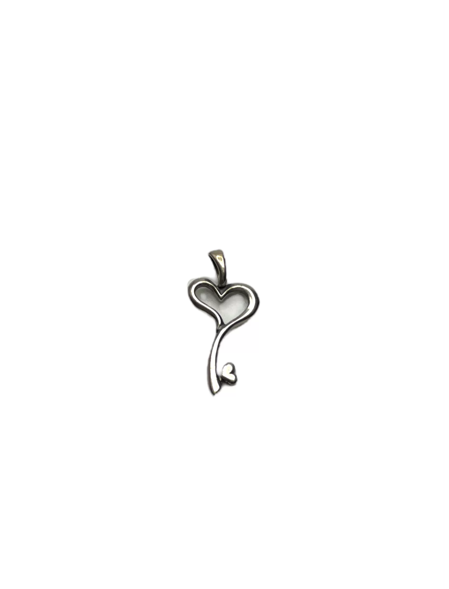 Silver Heart Key Necklace