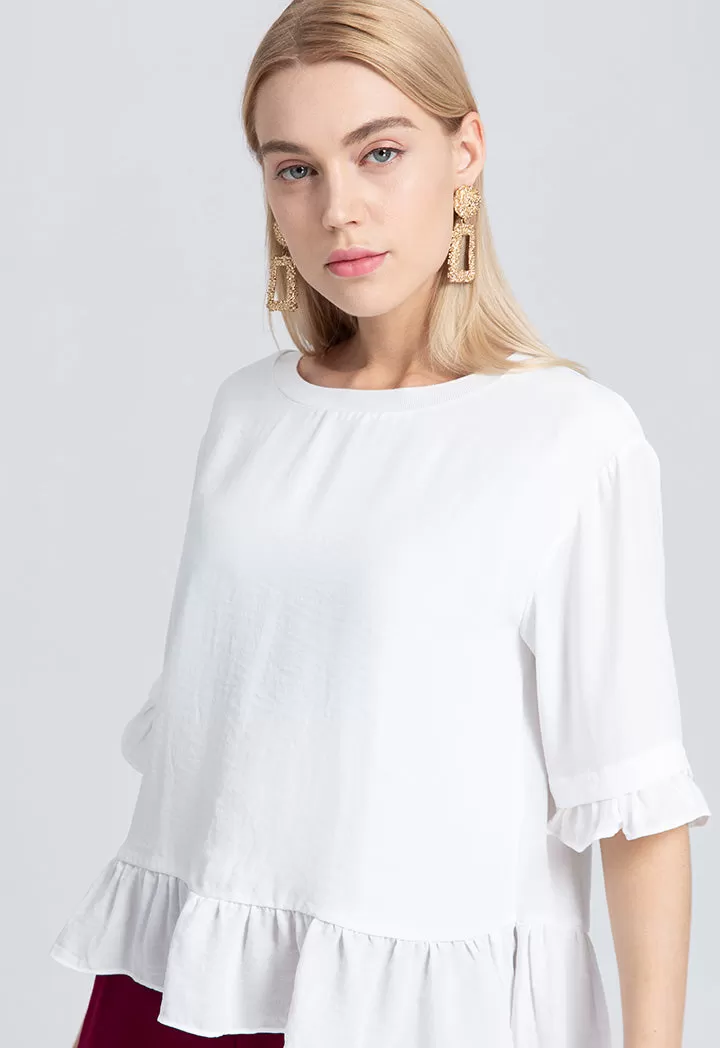 Single Color Uneven Hem Top