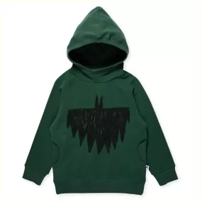 Sketched Bat Furry Hoody Kelly Green