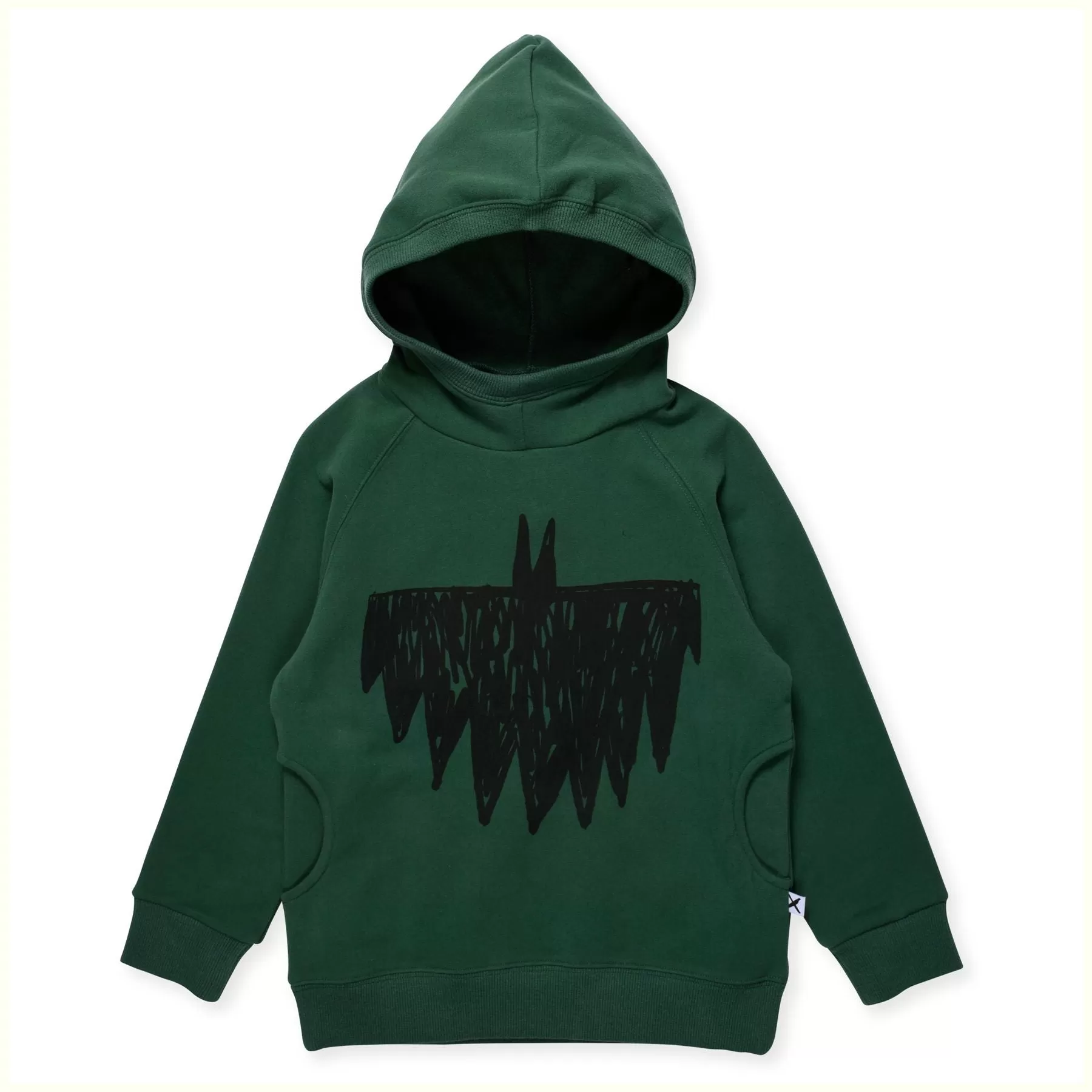 Sketched Bat Furry Hoody Kelly Green