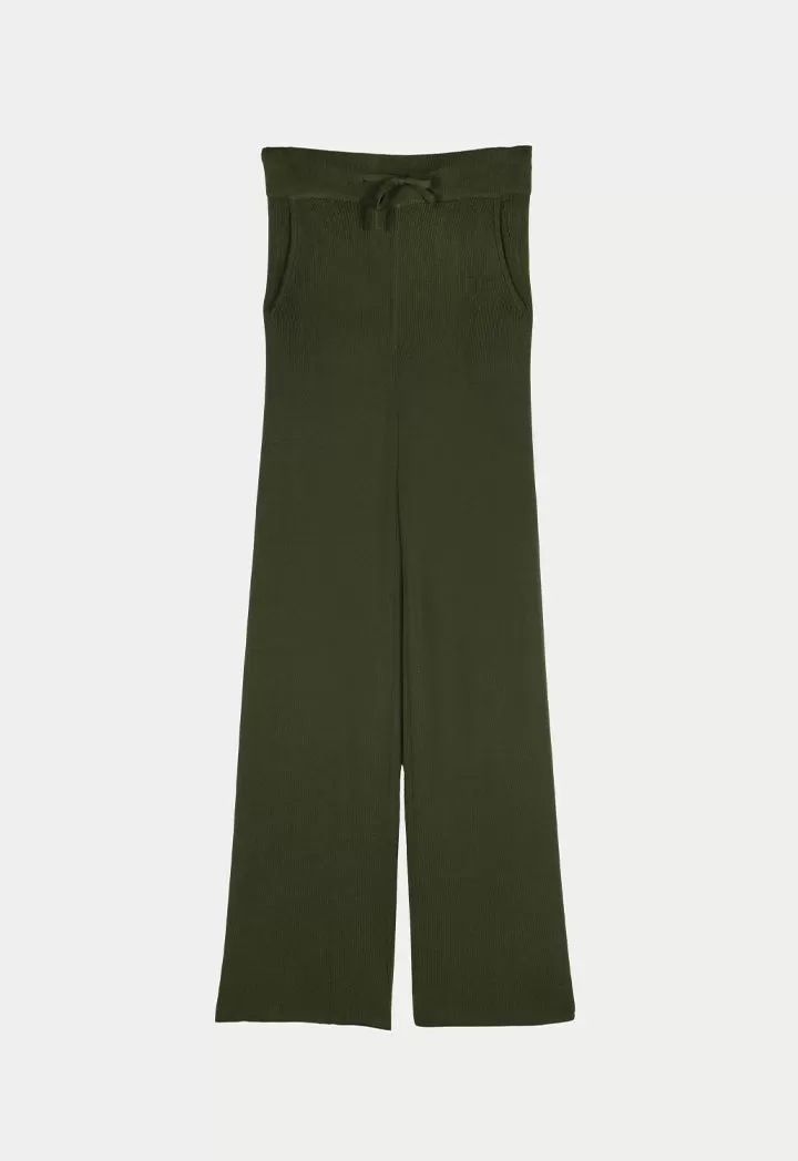 Solid Color Knitted Trouser