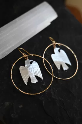 Still I Rise Mother of Pearl Phoenix Earrings