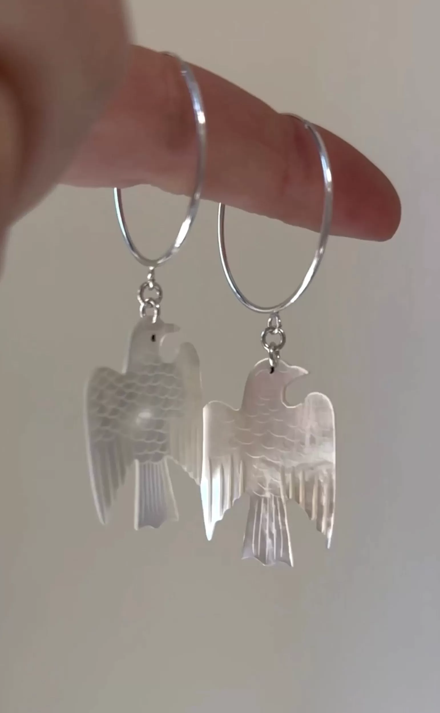 Still I Rise Silver Mother of Pearl Phoenix Earrings