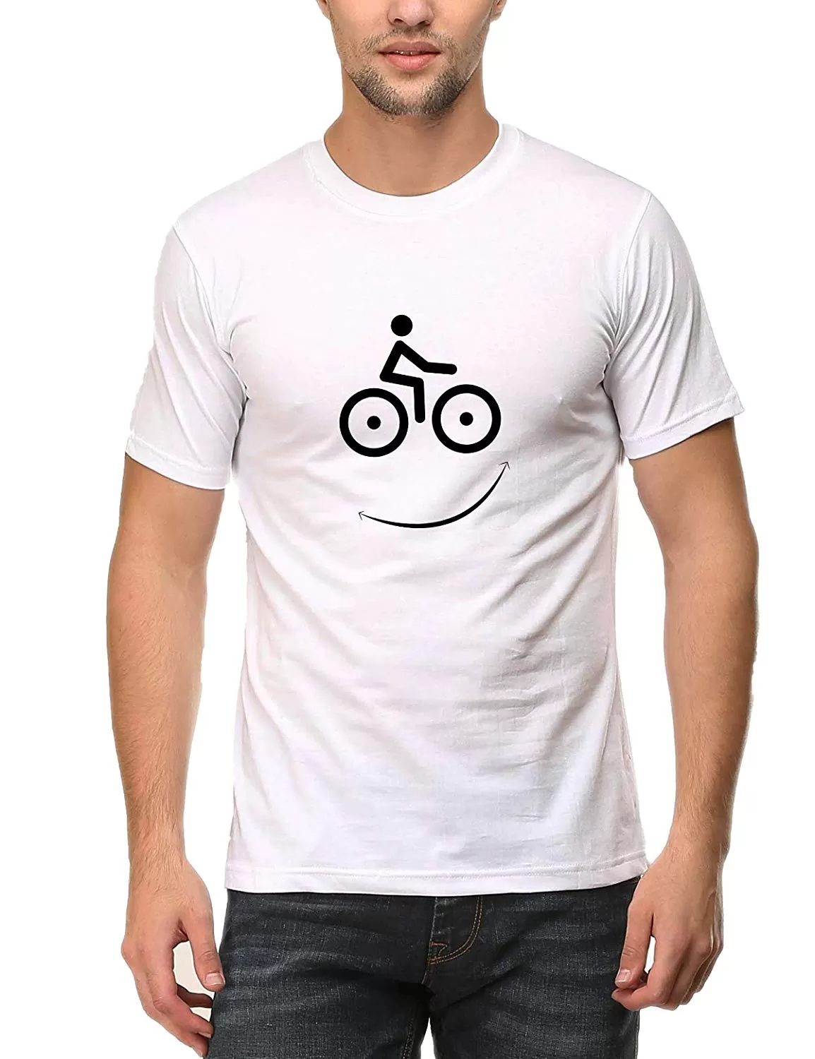 Swag Swami Men's  Cycle Smiley T-Shirt