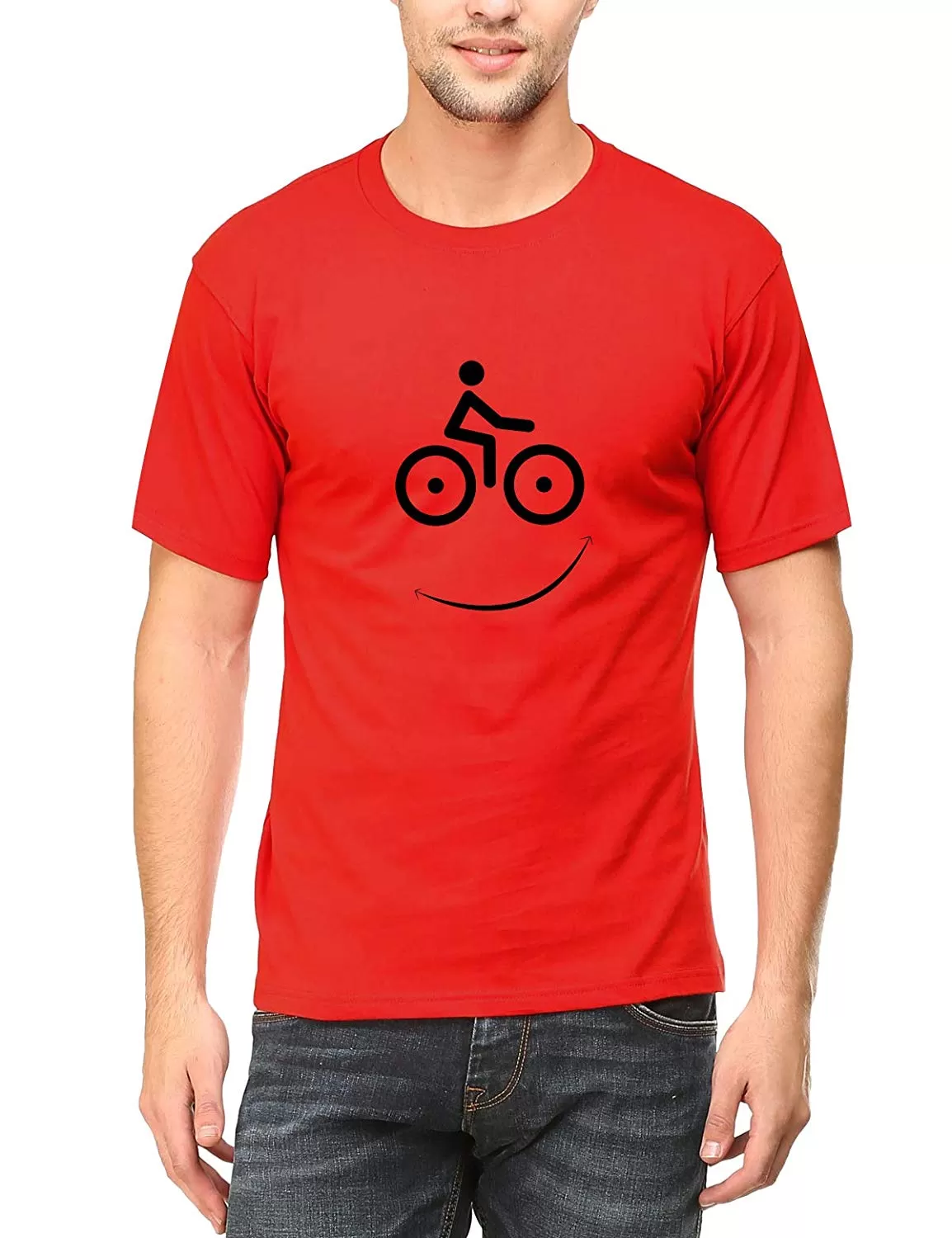 Swag Swami Men's  Cycle Smiley T-Shirt