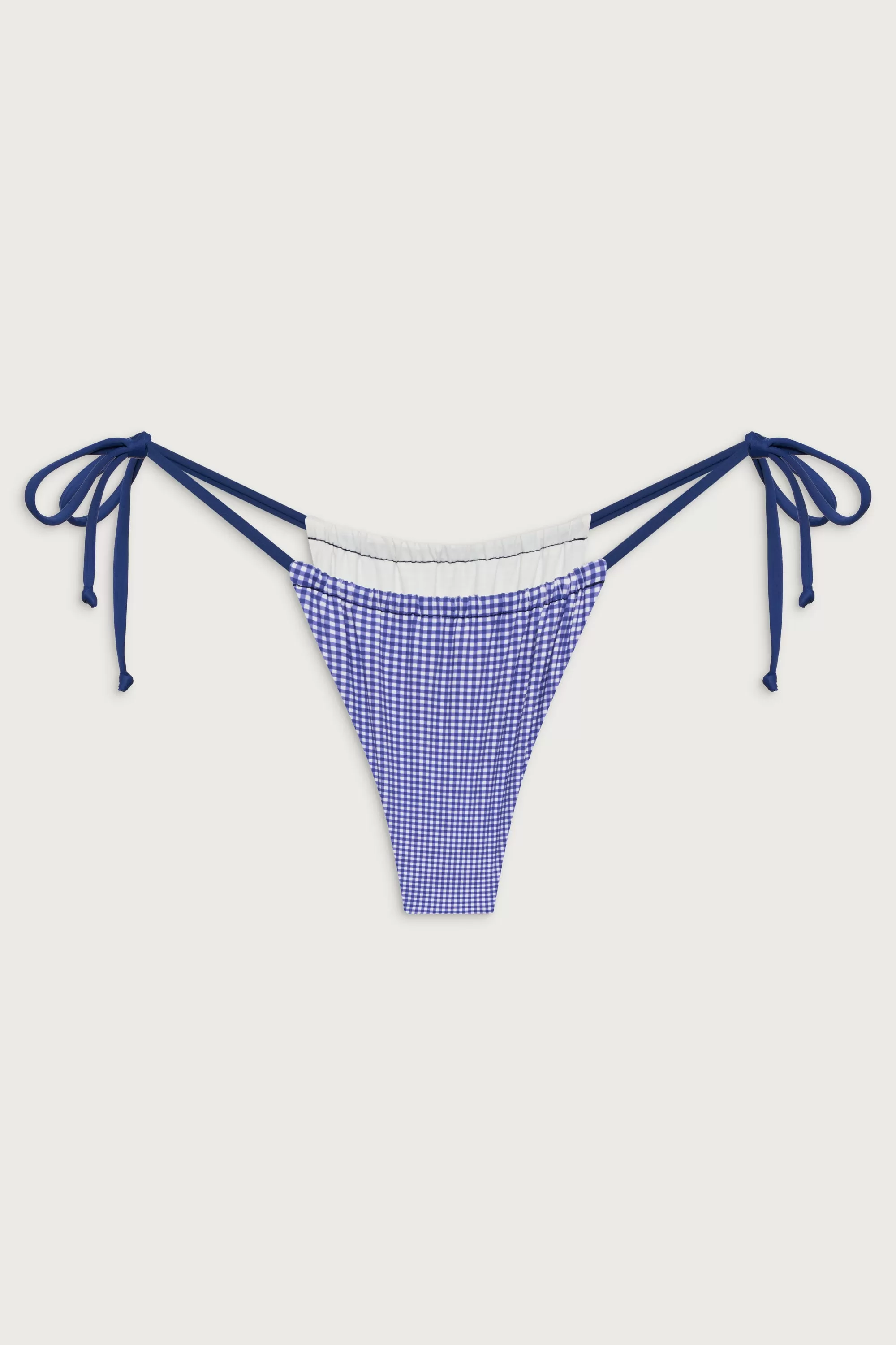 Tia Tie Side Skimpy Bikini Bottom - Sailor Gingham