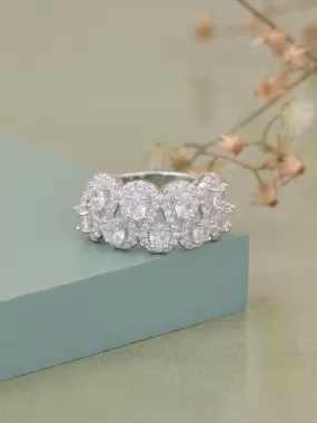 Unique Cluster Ring In Silver