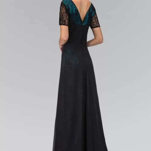 V-Neck Lace Gown