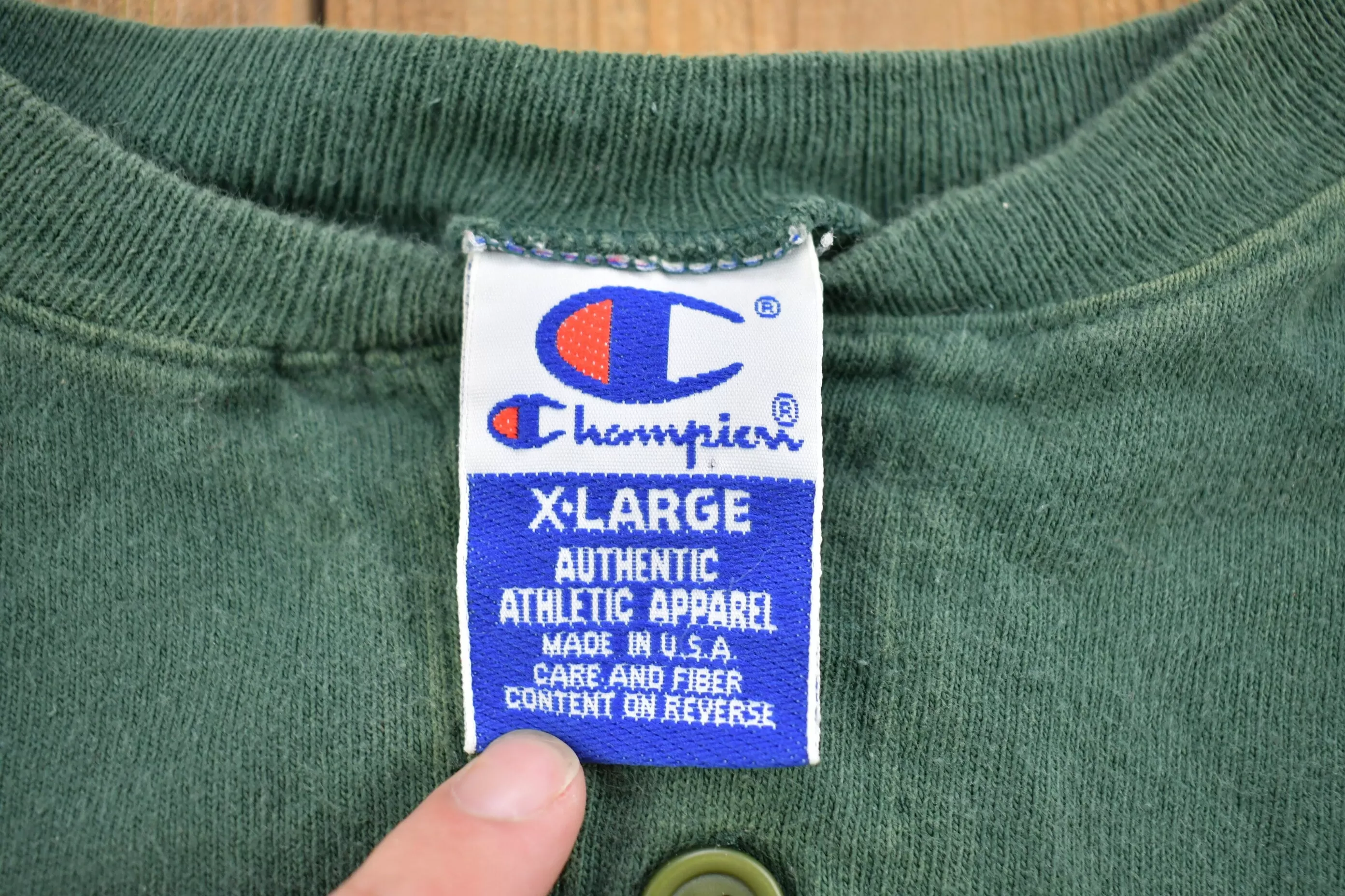 Vintage 1990s Green Quarter Button Champion Sweatshirt / Vintage Champion / Vintage Pullover / Streetwear / Athleisure Sportswear