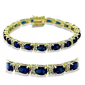 WildKlass Stainless Steel Western Bracelet Gold Women Synthetic Sapphire