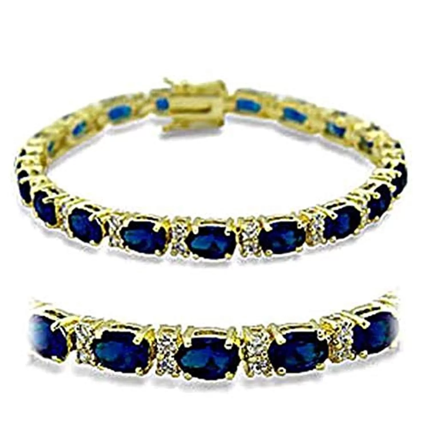 WildKlass Stainless Steel Western Bracelet Gold Women Synthetic Sapphire